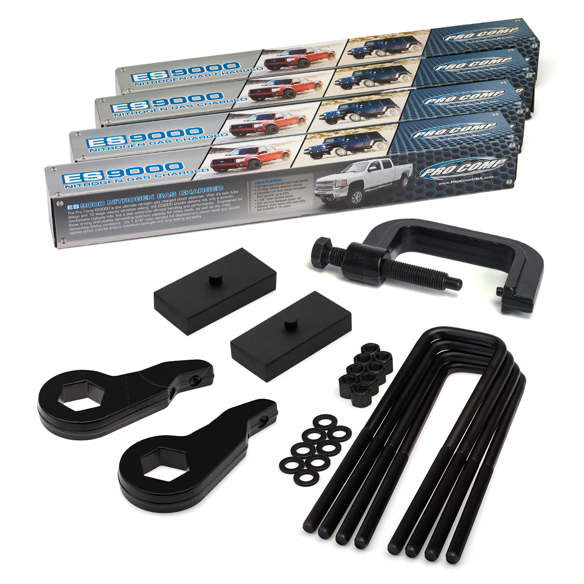 2000-2012 Chevy Suburban Full Lift Kit with Extended Shocks and Torsion Key Unloading/Removal Tool